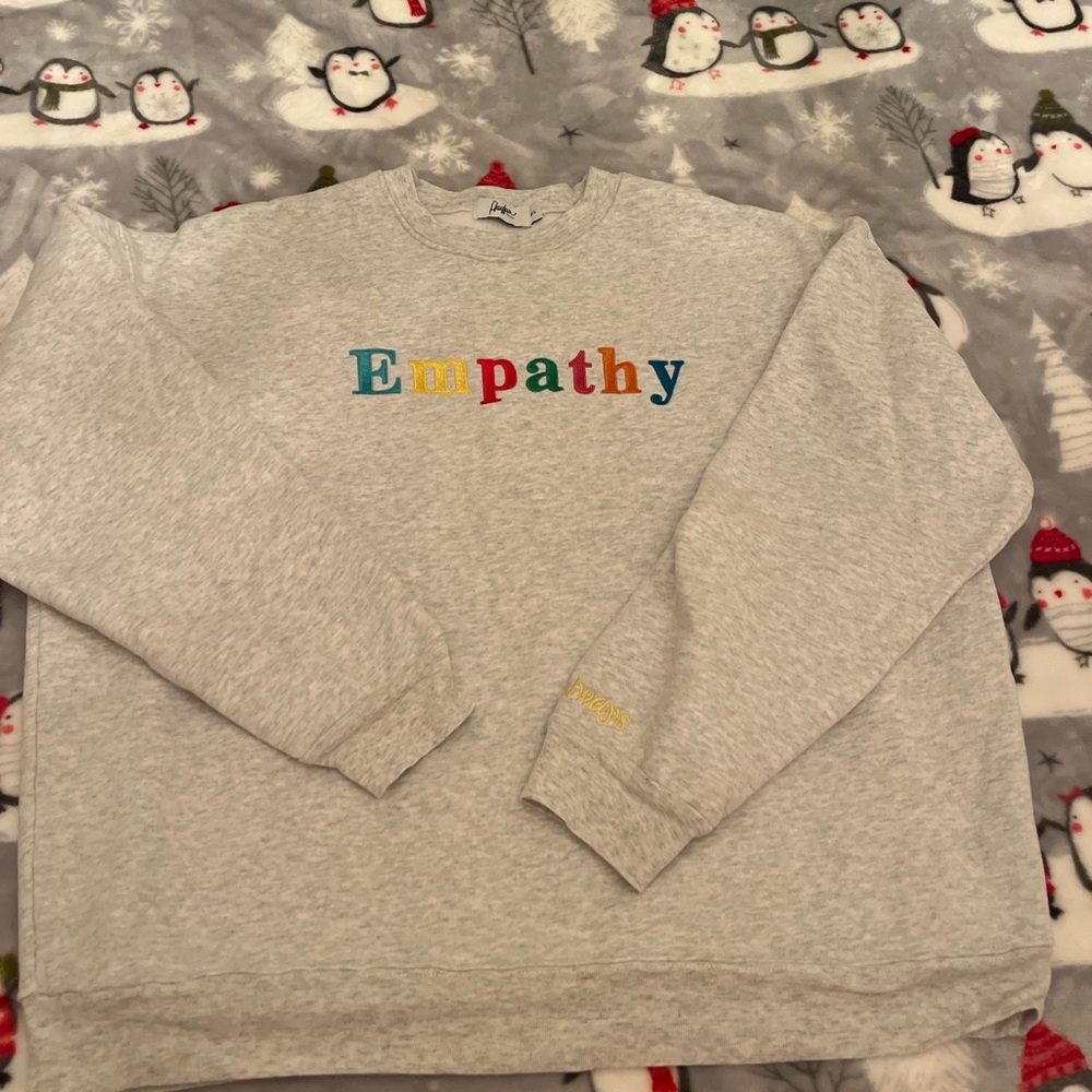 Mayfair Group Empathy Gray Sweatshirt with Colorful 'Empathy' Text